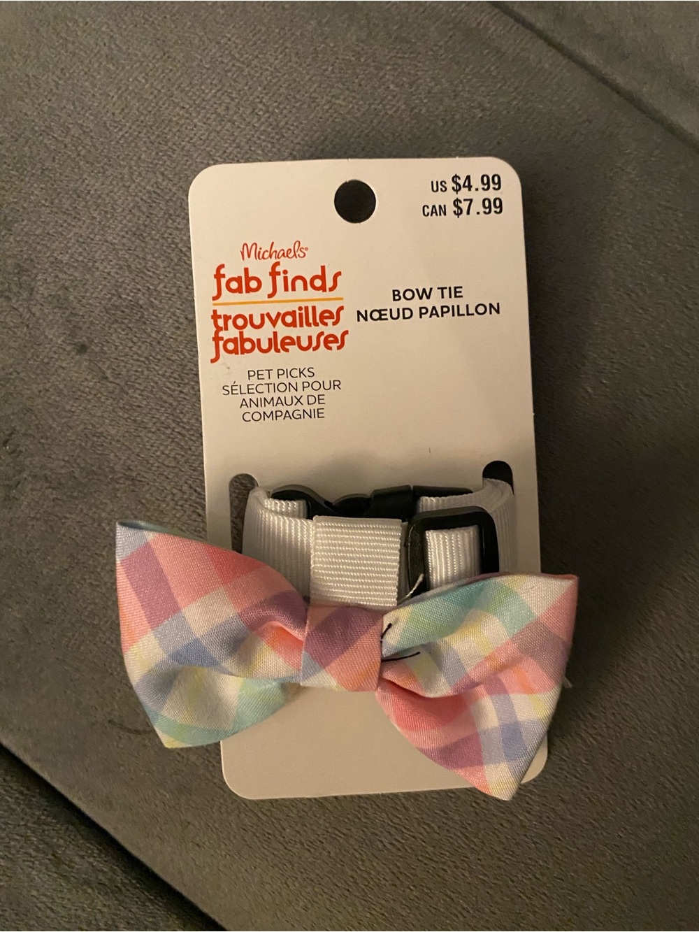 Pet Pastel Plaid Bow Tie